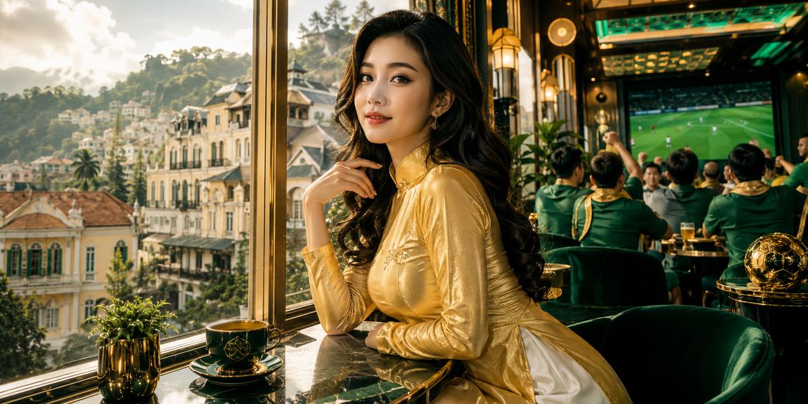 Cô gái mặc áo dài tham gia trò chơi bài tại Đà Lạt